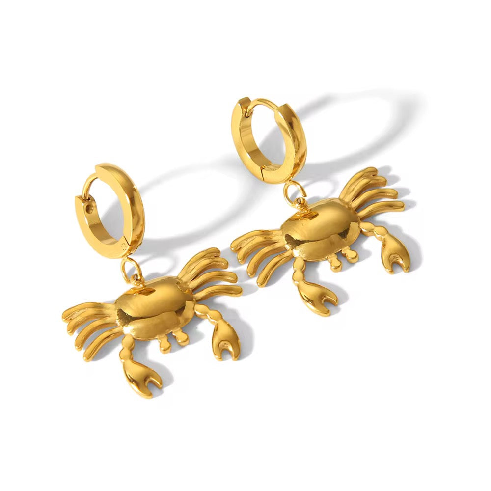 Golden Crab Earrings