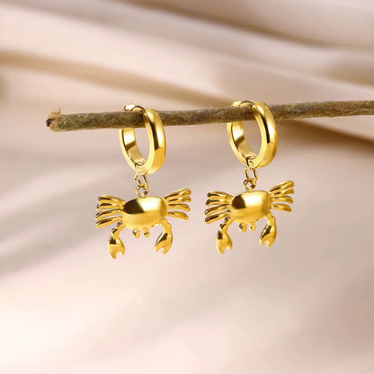 Golden Crab Earrings
