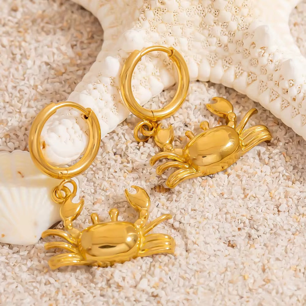 Golden Crab Earrings