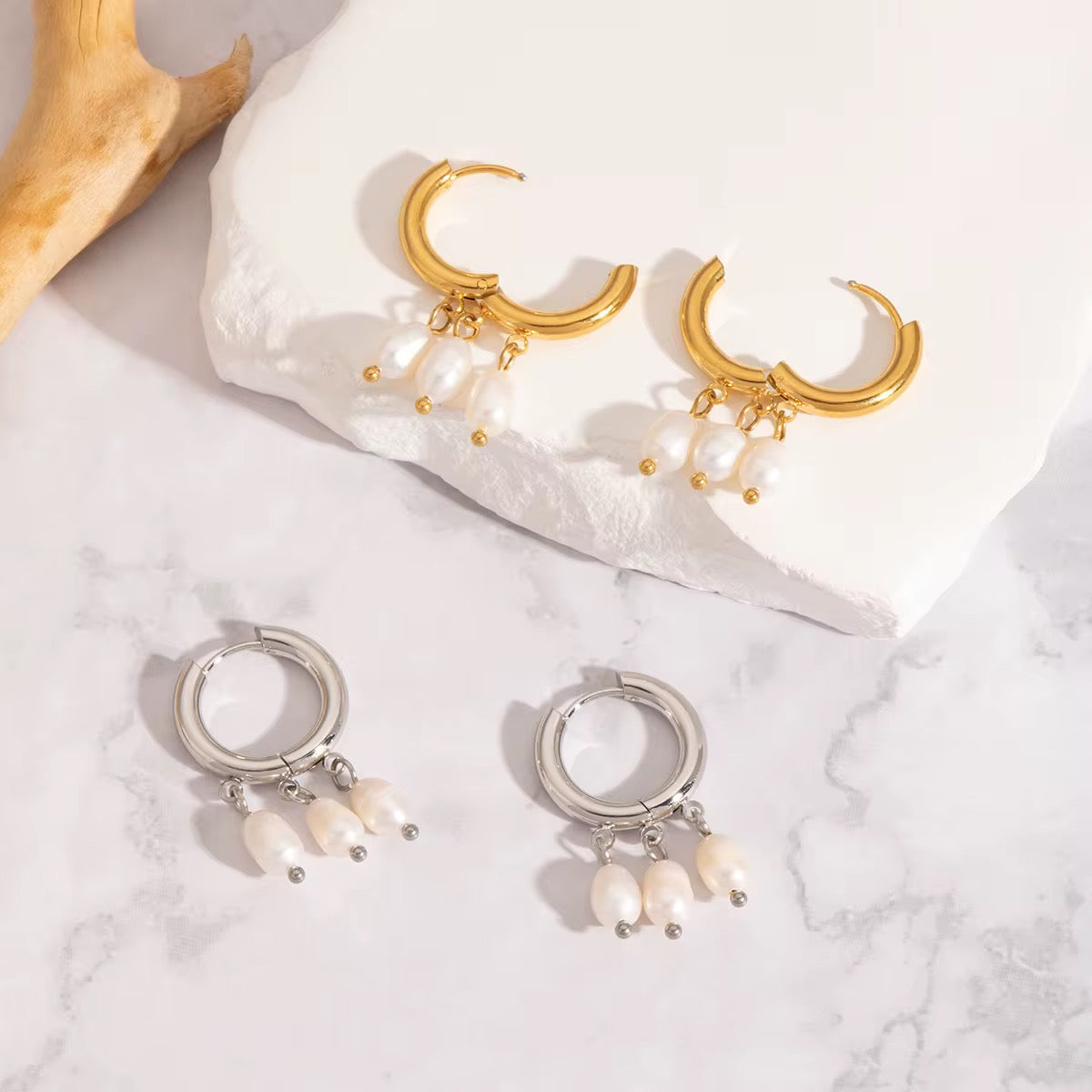 The Drift Pearl Hoops