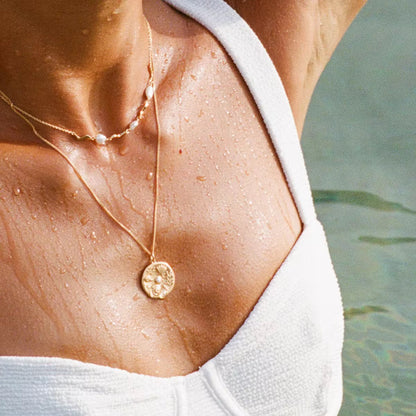 Ocean Medallion Pearl Necklace