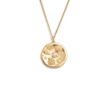 Ocean Medallion Pearl Necklace
