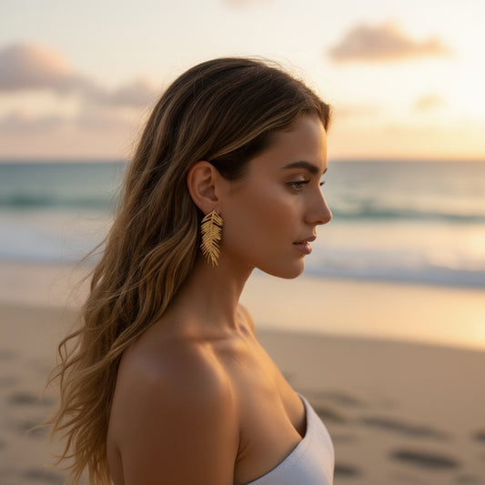 Palm Leaf Earrings