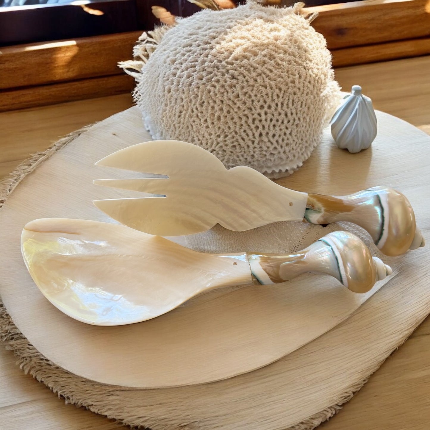 Handmade Shell Salad Servers